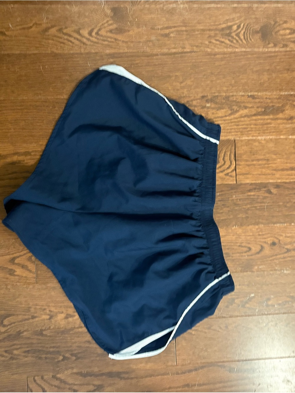 Nike Navy Athletic Running Shorts with White Trim - Picture 3 of 3